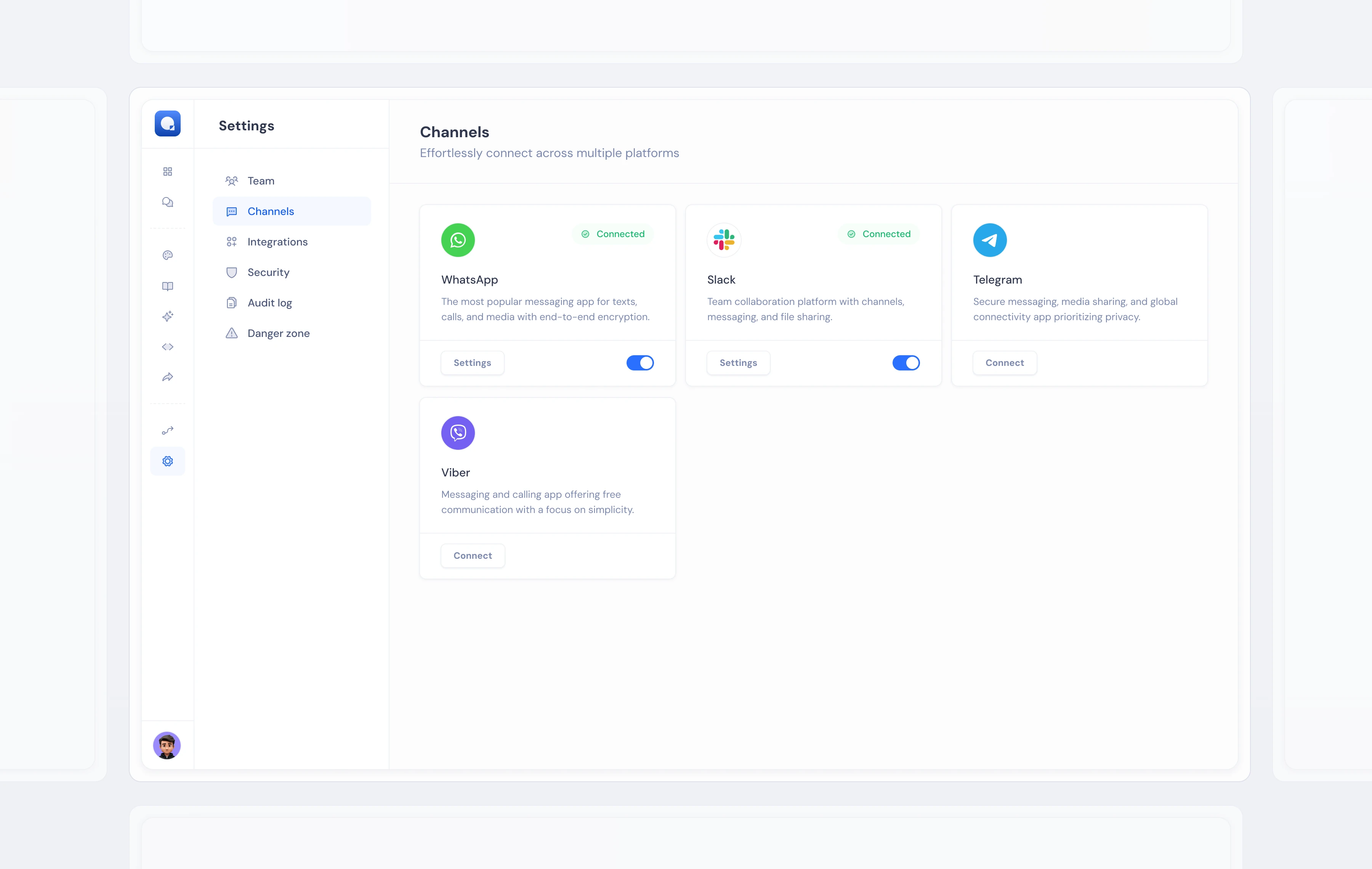 Channels integration